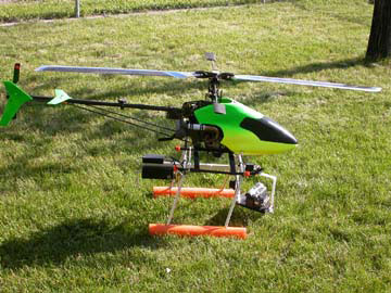 Remote piloted RC helicopter for capturing unique aerial photographs and video